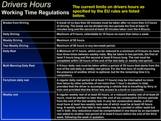 Working time regulations | PPS