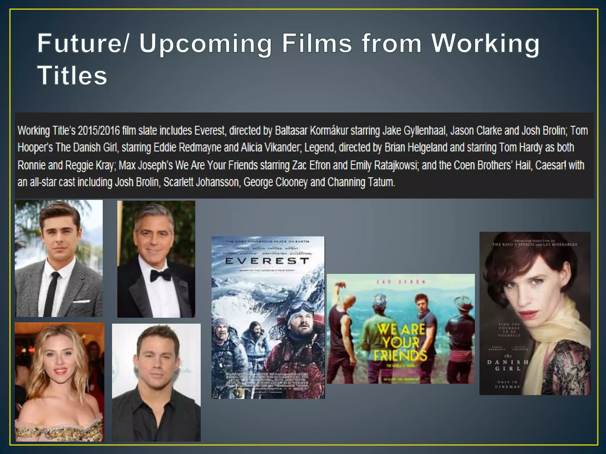 Working title presentation