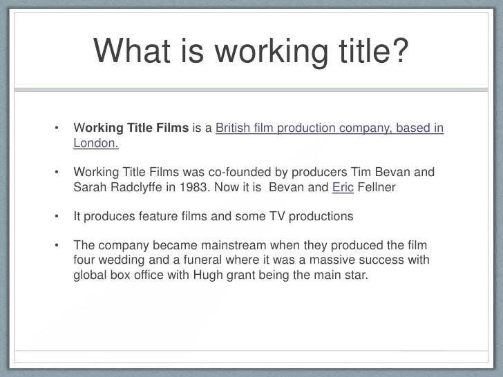 working title research titles of work