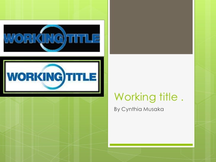 Working Tittle Presentation 2