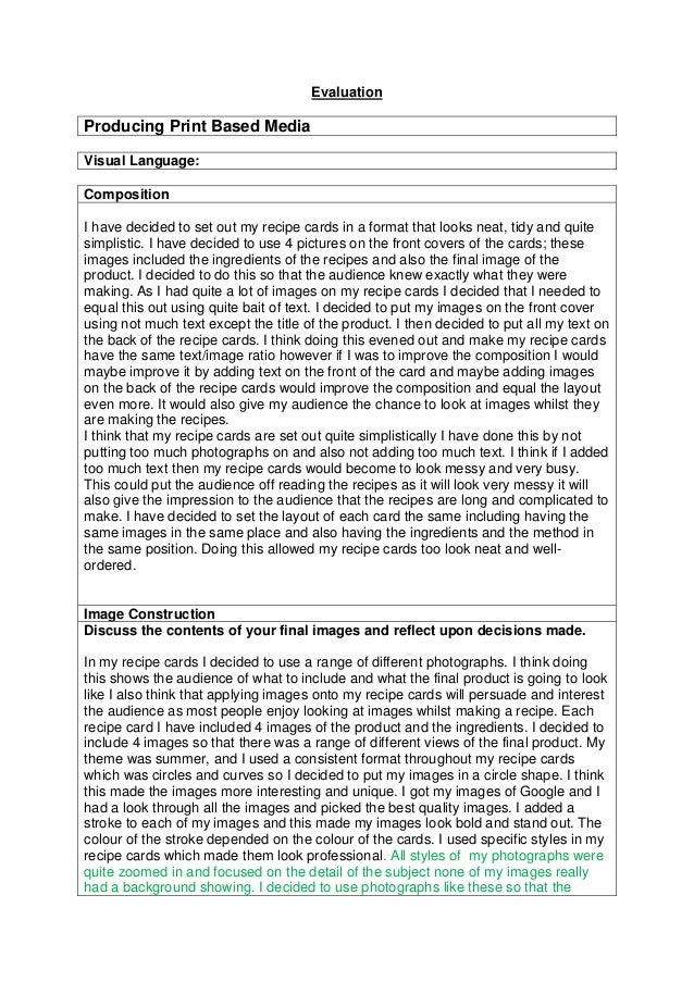 Working to a brief evaluation