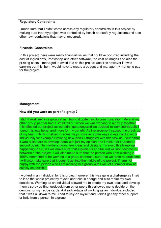 Working to a brief evaluation