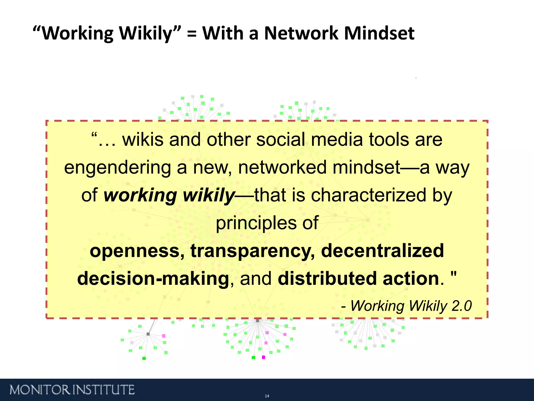 What Do We Mean by “Working Wikily”?Established Ways of WorkingWorking WikilyDecentralized