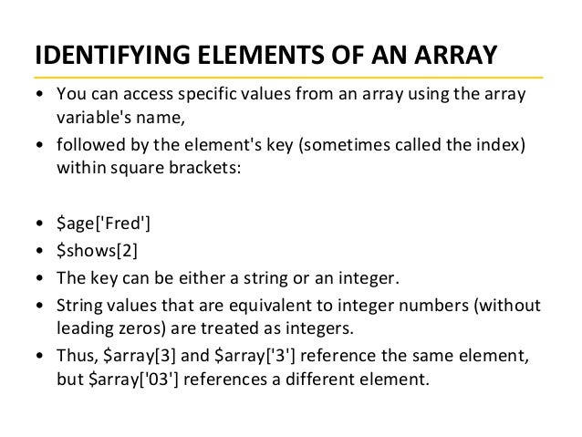 PHP array 1