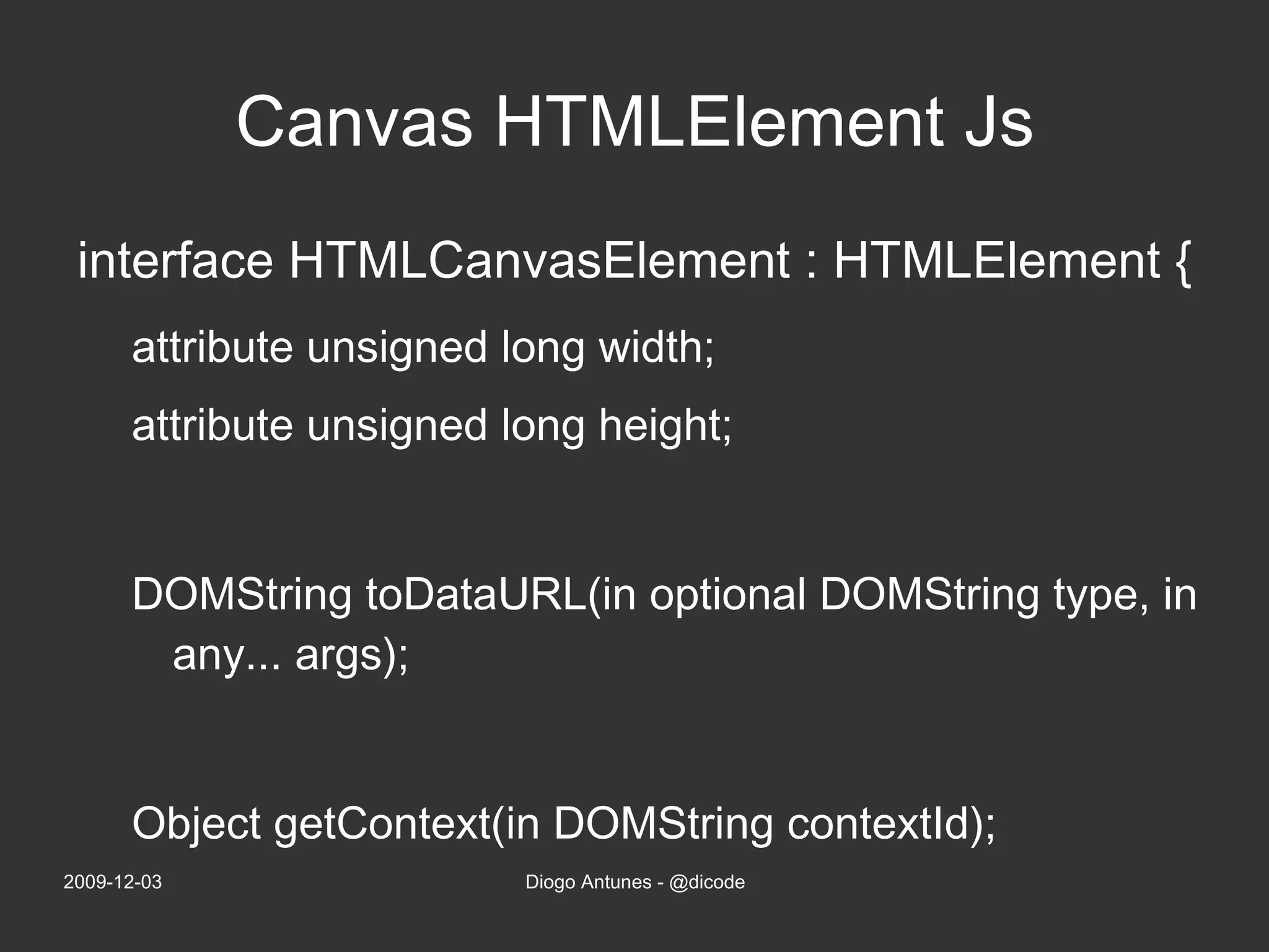 <canvas></canvas> First introduced in browsers by Apple Powerup dashboard and Safari Later on Gecko 1.8 based browsers Firefox 1.5 