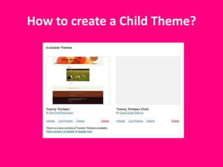 How to create a Child Theme?

Why this Kolaveri D?
@import url("../twentythirteen/style.css");

 