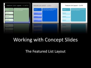 The Featured List Layout Working with Concept Slides 