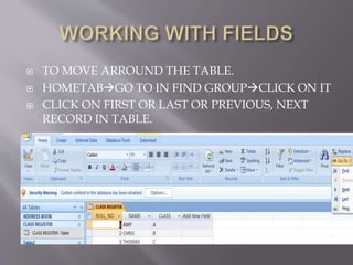 Working with fields and record | PPT