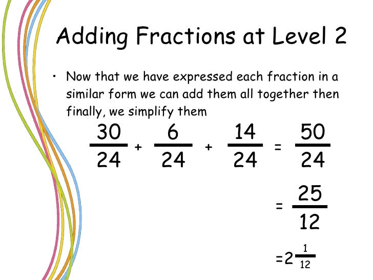 Working With Fractions At L2