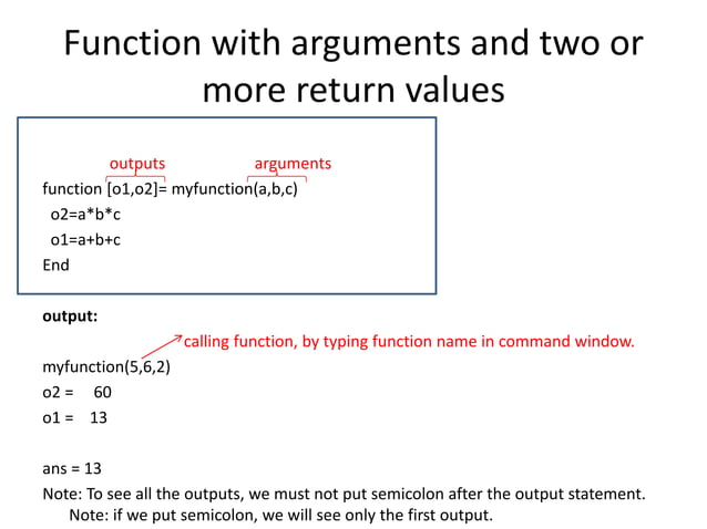Working with functions in matlab | PPT