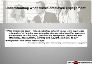 Understanding what drives employee engagement




“What employees seek — indeed, what we all seek in our work experience
 ...