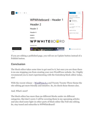 Working with Gutenberg - The WordPress Block Editor (A Beginner’s Guide ...