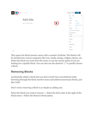 Working with Gutenberg - The WordPress Block Editor (A Beginner’s Guide ...