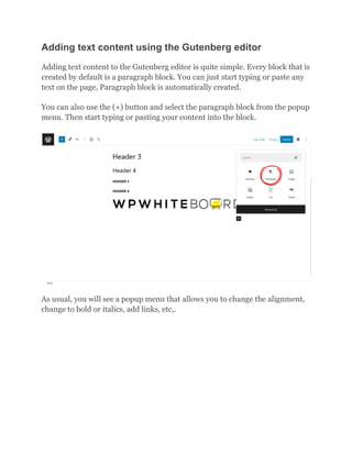 Working with Gutenberg - The WordPress Block Editor (A Beginner’s Guide ...