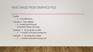 Working with images in matlab graphics | PPT