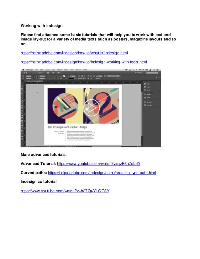 Working with indesign
