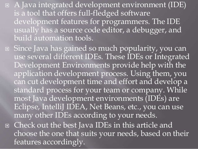 Working with Java development IDE | PPT