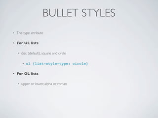 Working with HTML Lists | KEY