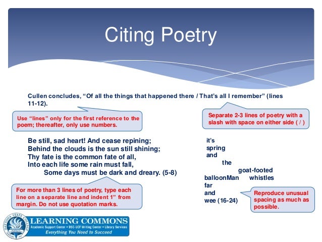 working with mla mla cite poetry