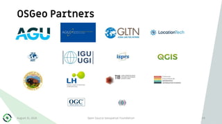 OSGeo Partners
August 31, 2018 Open Source Geospatial Foundation 59
 