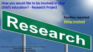 How you would like to be involved in your
child’s education? - Research Project
Families reported
being involved
What prac...