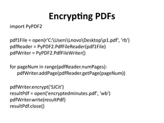 python and using python for working with pdf and word documennts | PPTX