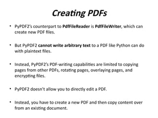 python and using python for working with pdf and word documennts | PPTX