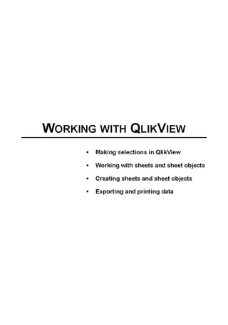 Working with qlik view part 1