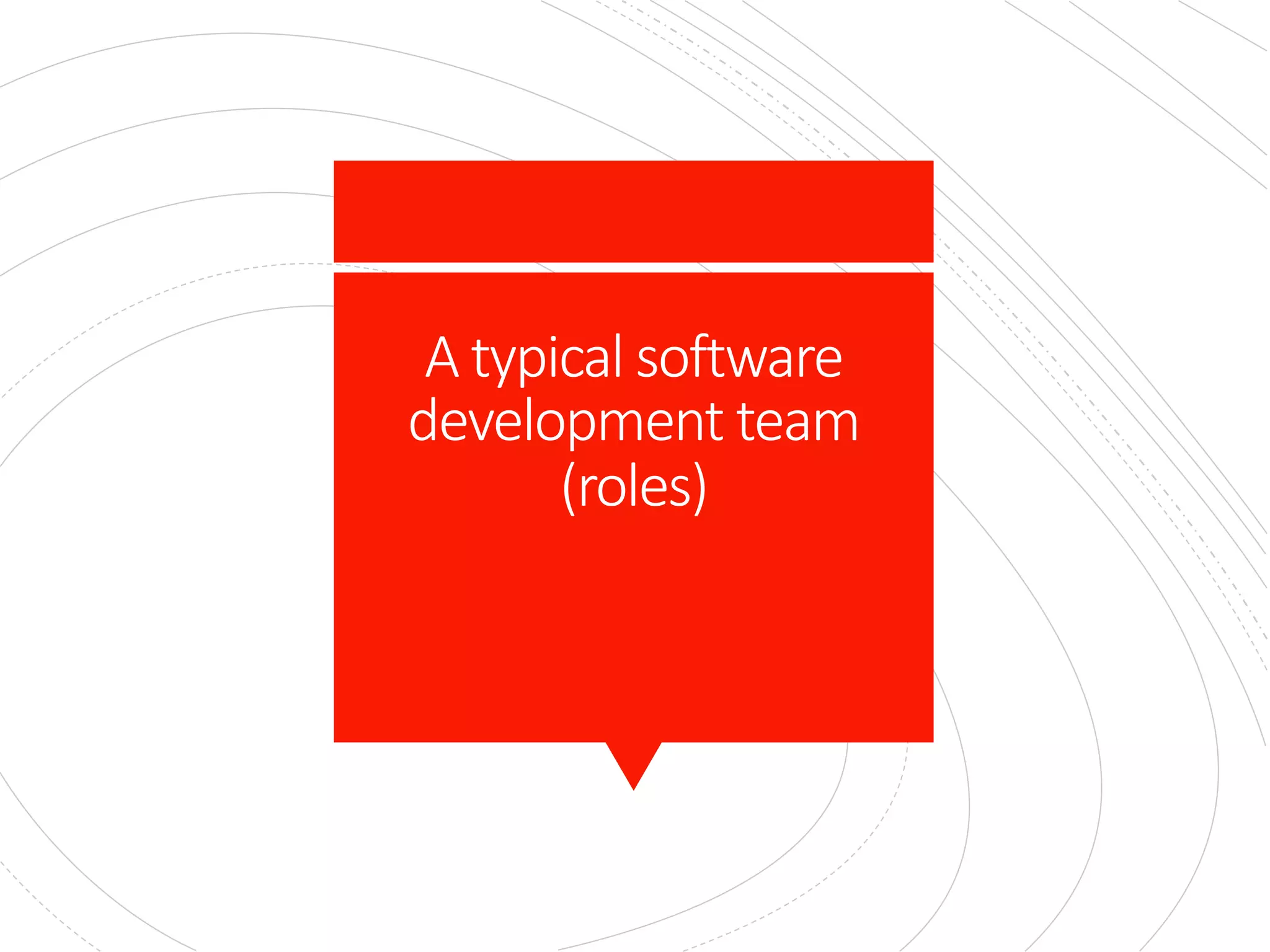 A typical software
development team
(roles)
 
