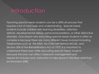 Working with special needs students | PPTX