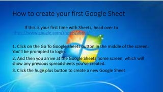 Spreadsheet Log In Working with spreadsheets using google sheets | PPT