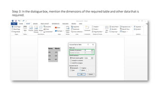 Working With Tables In Ms Word Presentation Pdf Working With Tables In Ms Word Presentation Pdf