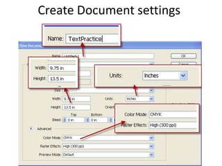 Create Document settings