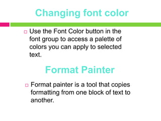 Working with text | PPT