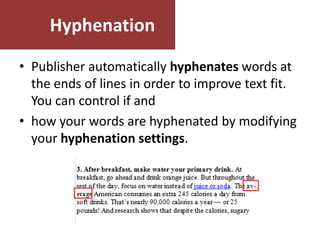 Hyphinations Working with text | PPTX