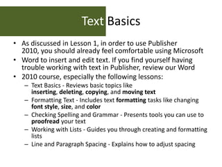 Working with text | PPTX