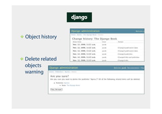 Object history



Delete related
objects
warning
 