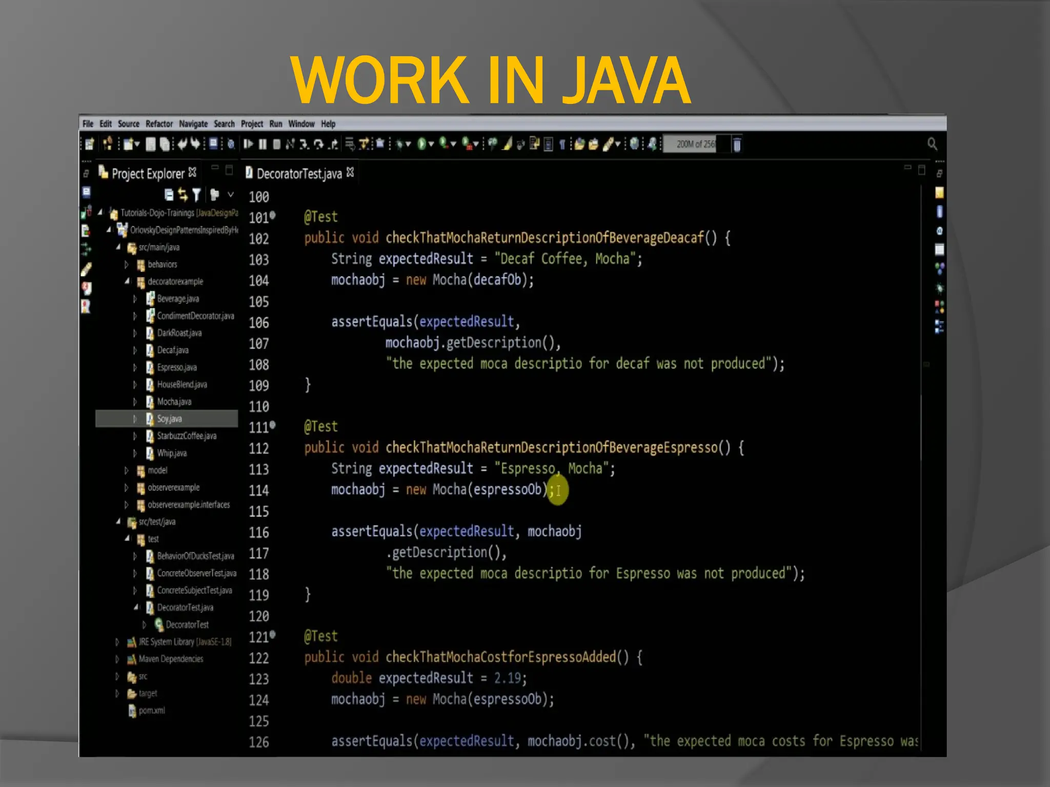 WORK IN JAVA
 