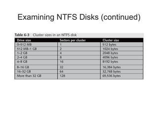 Examining NTFS Disks (continued)
 