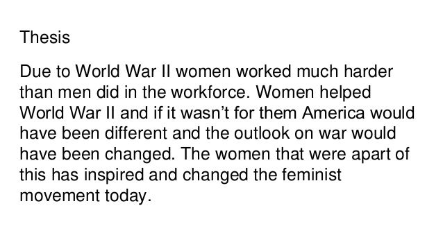 Dissertation women in the workforce