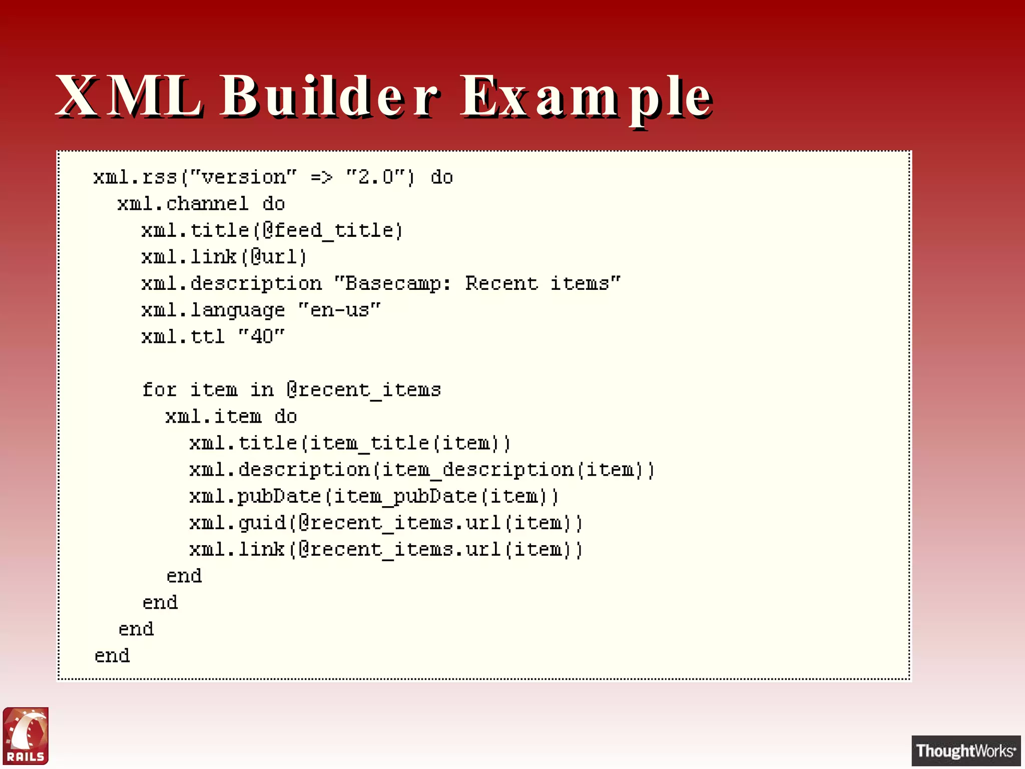 XML Builder Example 