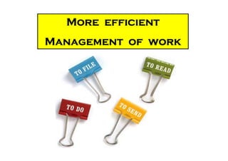 More efficient
Management of work




             Martin
 