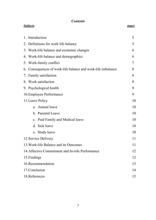 Influence of Work-life balance in employee’s performance | PDF