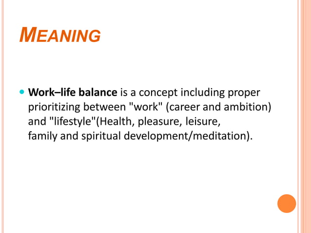 Work life balance And Spiritual Quotient | PPT