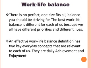 Work life balance And Spiritual Quotient | PPT