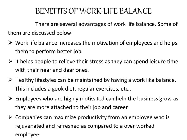 Work life balance | PPT