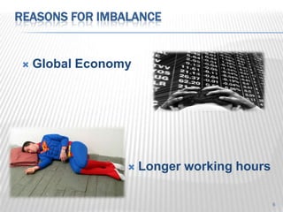 REASONS FOR IMBALANCE


    Global Economy




                     Longer working hours

                                             6
 