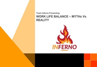 WORK LIFE BALANCE – MYTHs Vs
REALITY
Team Inferno Presenting
 