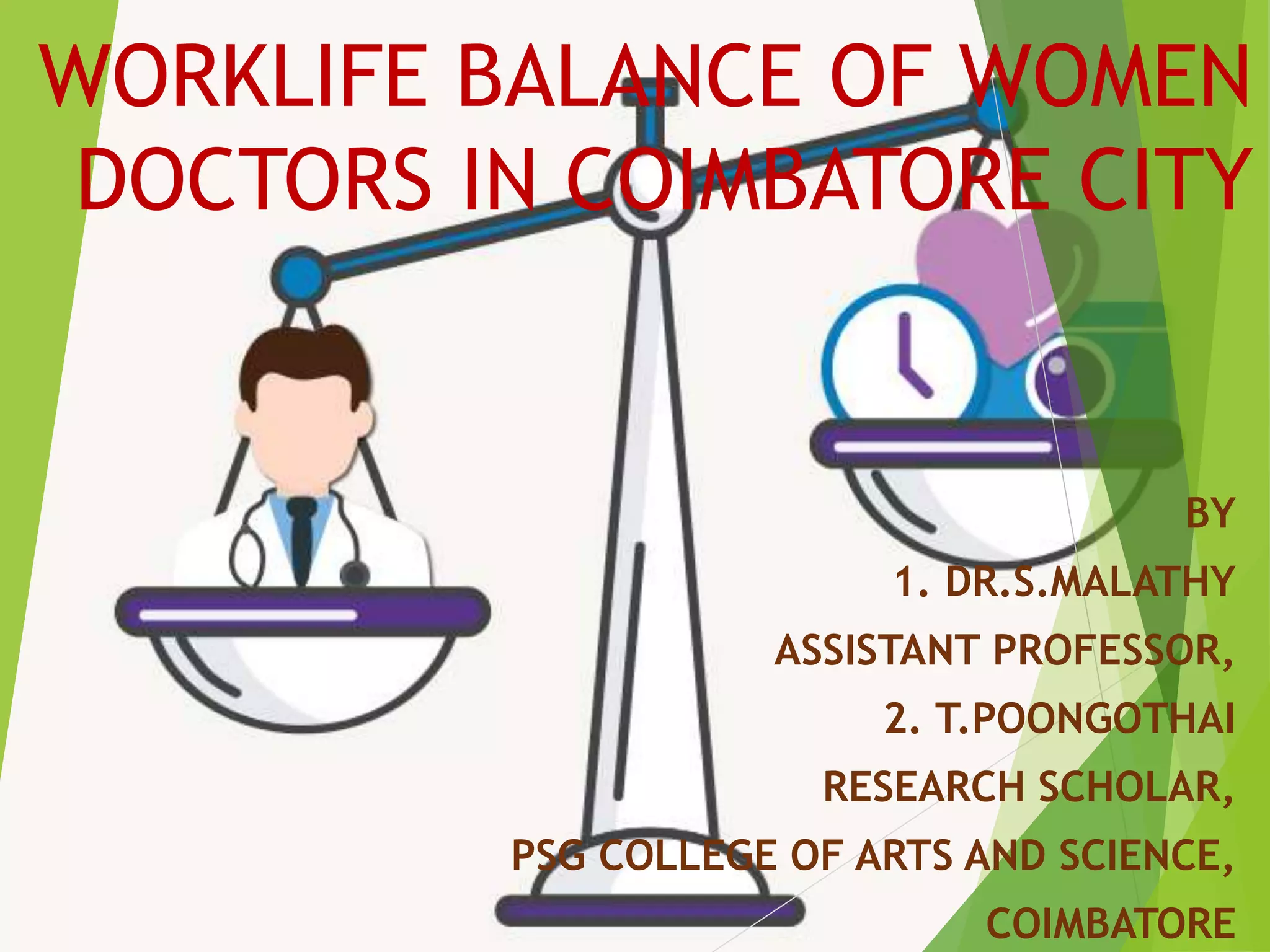 Worklife balance of women doctors in coimbatore | PPT