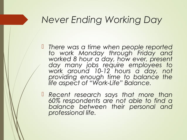 Work life balance presentation | PPT